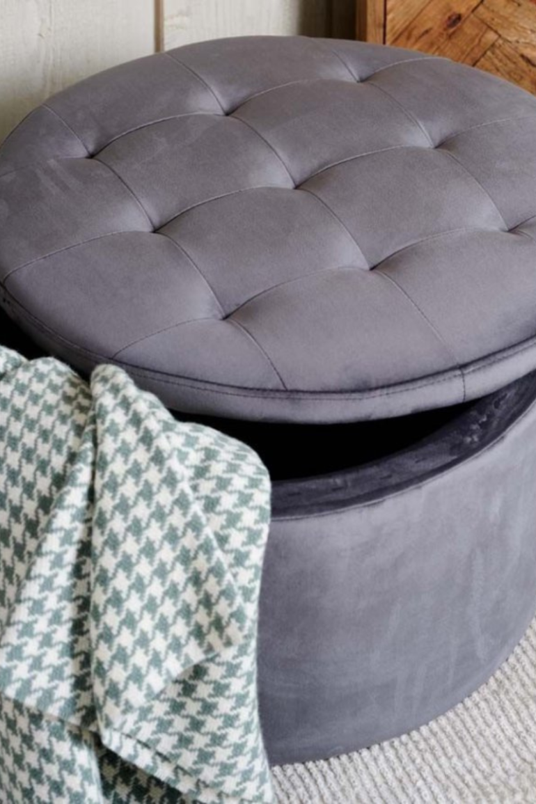 Ruby Storage Ottoman Grey